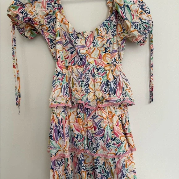 Colorful Ruffle Spring Dress - Picture 2 of 6